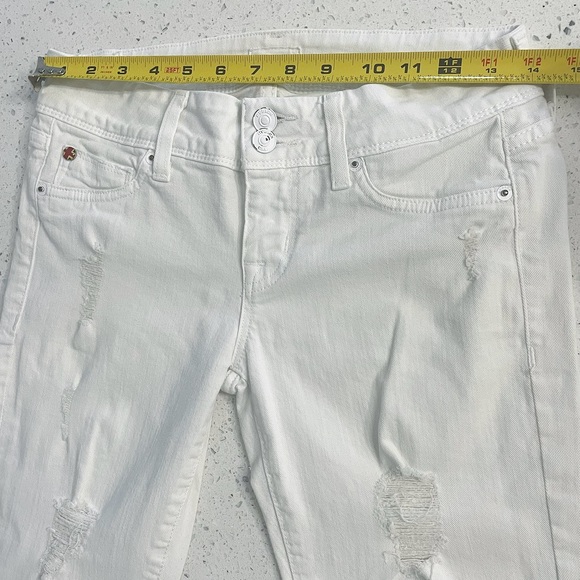 HUDSON Jeans Ginny Crop Straight w Cuff White Denim Pants Womens 26 - Picture 10 of 13